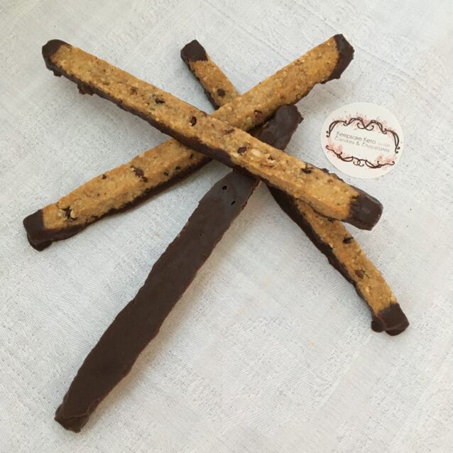 Almond Sticks with Nibs and Chocolate