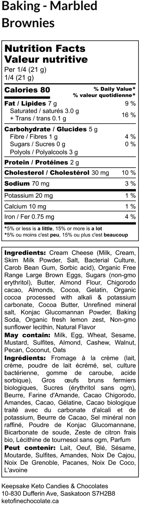 Marbled Brownies_Nutrition